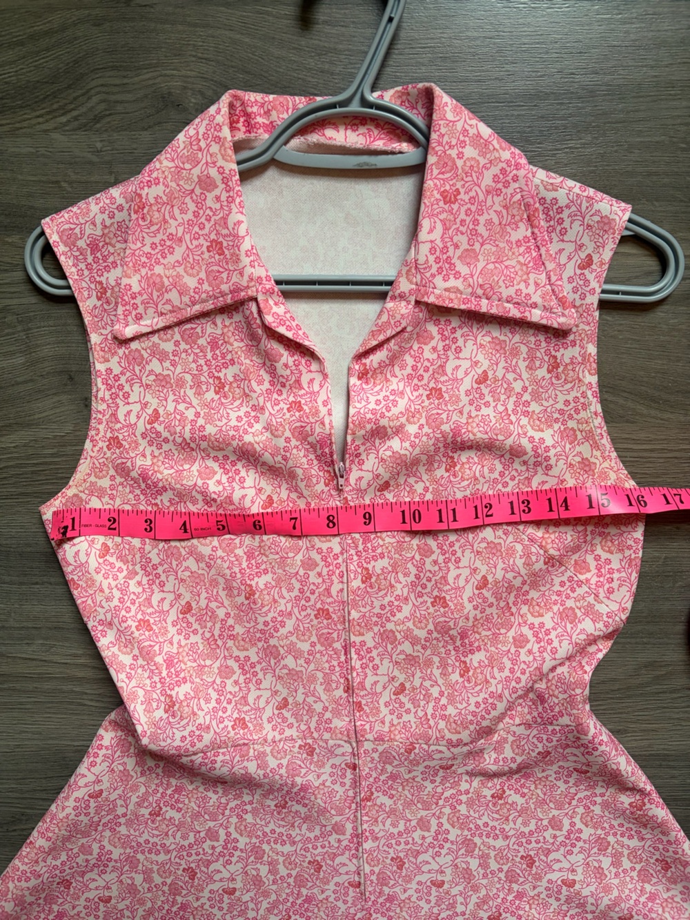 Vintage 1960s Pink Floral A-Line Dress Size M-L - Picture 2 of 9
